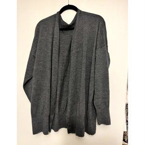 Universal Standard - City Featherweight Merino Cardigan - Heather Charcoal